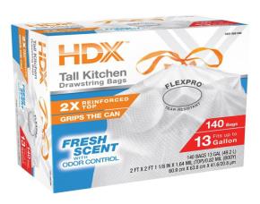 Caja De Bolsa Para Basura 140 Pcs,13 Gal.control De Olor 24¨X24¨X1.64 Mil