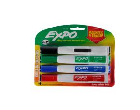 Kit 4 Marcadores Magneticos Expo C/Tapon Borrador P.pizarra Acrilica Color Marcad.ngro/Azl/Vrd...