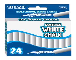 Caja De 24 Tizas Blancas Sin Polvo