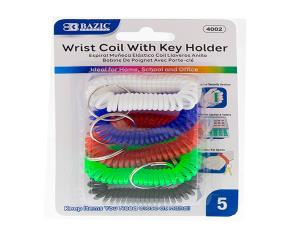Paq.5 Llaveros T.resorte P. Uso En La Muñeca (Surtido De Colores)