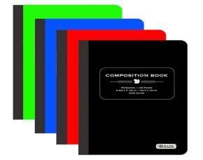 CUADERNO 140PG COMPOSITION DIF.COLORES C/CUBIERTA