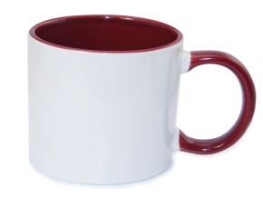 Taza Doble Tono 11 Onz Marronmanilla Y Fondo