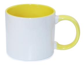 Taza Doble Tono 11 Onz Amarillo Manilla Y Fondo