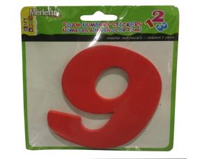 Numer 9 En Fomi Color C/Adhesivo