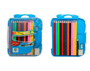 Estuche 12 Colores Largos Con Borrador + Lapiz Grafito \