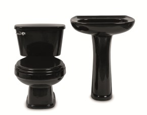 Promo Inodoro Lucas Con Lavamanos Y Pedestal Negro