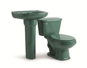 Promo Inodoro Lucas Con Lavamanos Y Pedestal Verde Jade