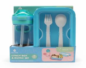 Set 4Pzas Lonchera, Termo Plastico, Tenedor Cuchara