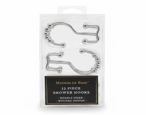 Paq.12 Ganchos Metalico Para Cortina De Ducha , Color Plateado