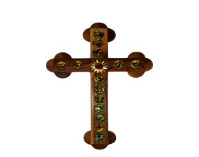 Cruz Roman.25Cm 14Estacio.de Madera De Olivo