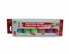 SET DE 6 BOTES DE ML DE PINTURA ACRILICA COLORES N...
