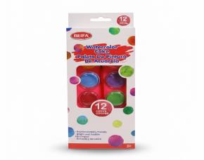 Set De Acuarelas 12 Colores Brillantes Ecologico