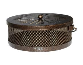 CAJA REDONDA P/INCIENSO REPELENTE DE MOSQUITOS, DIS.COPO NIEVE 6 1/8X6 1/8X2 3/4\