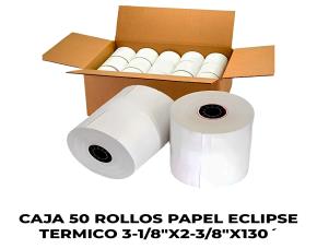 Caja 50 Rollos Papel Eclipse Termico 3-1/8\