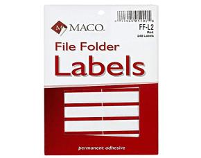 Pqte.etiqueta P.folder Rojo