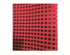FOMI T/C C/TELA Y LENTEJUELAS(DOT) ROJO 21.5X28CM