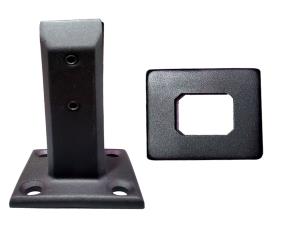 Soporte Piso Para Vidrio Tipo Spigot Para Vidrio 10-12Mm Acero Inox 304 Negro Mate, 45X50X160M...