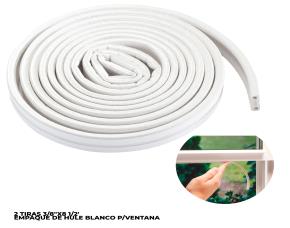 PAQ.2 TIRAS 3/8\"X8 1/2 EMPAQUE DE HULE BLANCO P/V...
