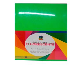 Pk.50 Hojas Cartulina Fluorescente Verde Tc