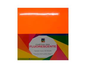 Pk.50 Hojas Cartulina Fluorescente Naranja Tc
