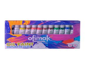 Jgo. De 12 Pintura Al Oleo 12Cc  Colores Surtidos Ofimak