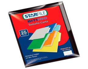 Paquete 25 Folders Bitono Color Negro Tamaño Carta 8-1/2\