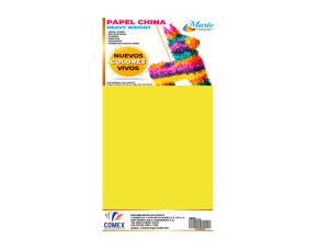 Paq.100 Pliegos Papel China Amarillo Electrico \