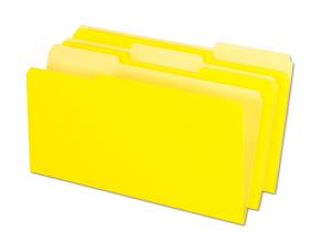 Caja 100 Folders Amarillo Brillante Tamaño Legal 8.5\