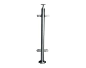 Poste Doble Redondo 1050X42.4X1.5Mm Para Barandal  Acero Inox 304 Cepillado Con 4 Soporte Soli...