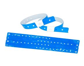 PAQUETE 100 PULSERAS 5/8\" HOLOGRAFICA AZUL
