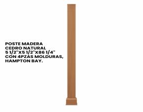 Poste Madera Cedro Natural 5 1/2\