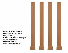 Set De 4 Postes Madera Cedro Natural 5 1/2\