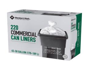 CAJA 220 BOLSAS TRANSPARENTES 45-50 GALONES P.BASU...