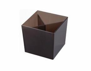 Porta Lapices 3 Compartimientoplastico Cafe