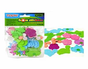 Pk.54Pcs Fomi Escar.adh.bichos