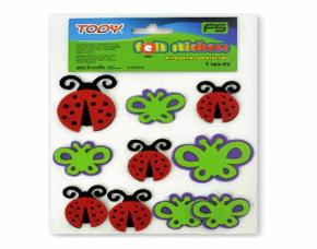 Pk.12Pc Fomi Adhe.mariquitas Ymariposas