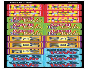 Pqt.100 Sticker Dios Es Amorgod Is Love