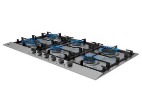 Parrilla Gas 6 Quemadores Parrilla De Hierro Fundido Acero Inox Teka