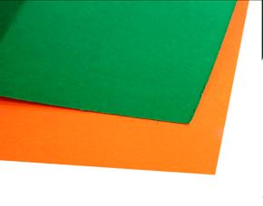 Cartulina Dos Tonos Naranja-Esmeralda