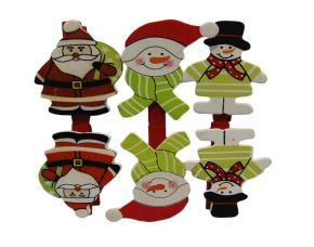 Paquete 6 Clip Navideños Santa Y Frosty