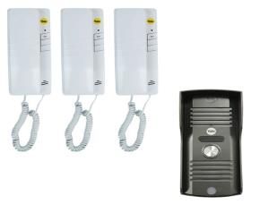 Kit 3 Intercomunicadores + 1 Frente D/Calle 12Vdc Bi-Direccional