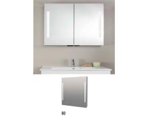 GABINETE P/BAÑO (BOTIQUIN) DE PVC, CON LUZ INFERIOR 2 REPIZAS 800X720X140MM