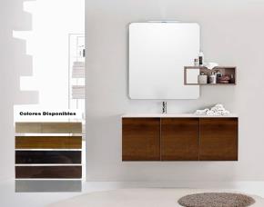 Jgo. Mueble P/Baño Olivo 3 Puertas Con Lavamanos Y Espejo